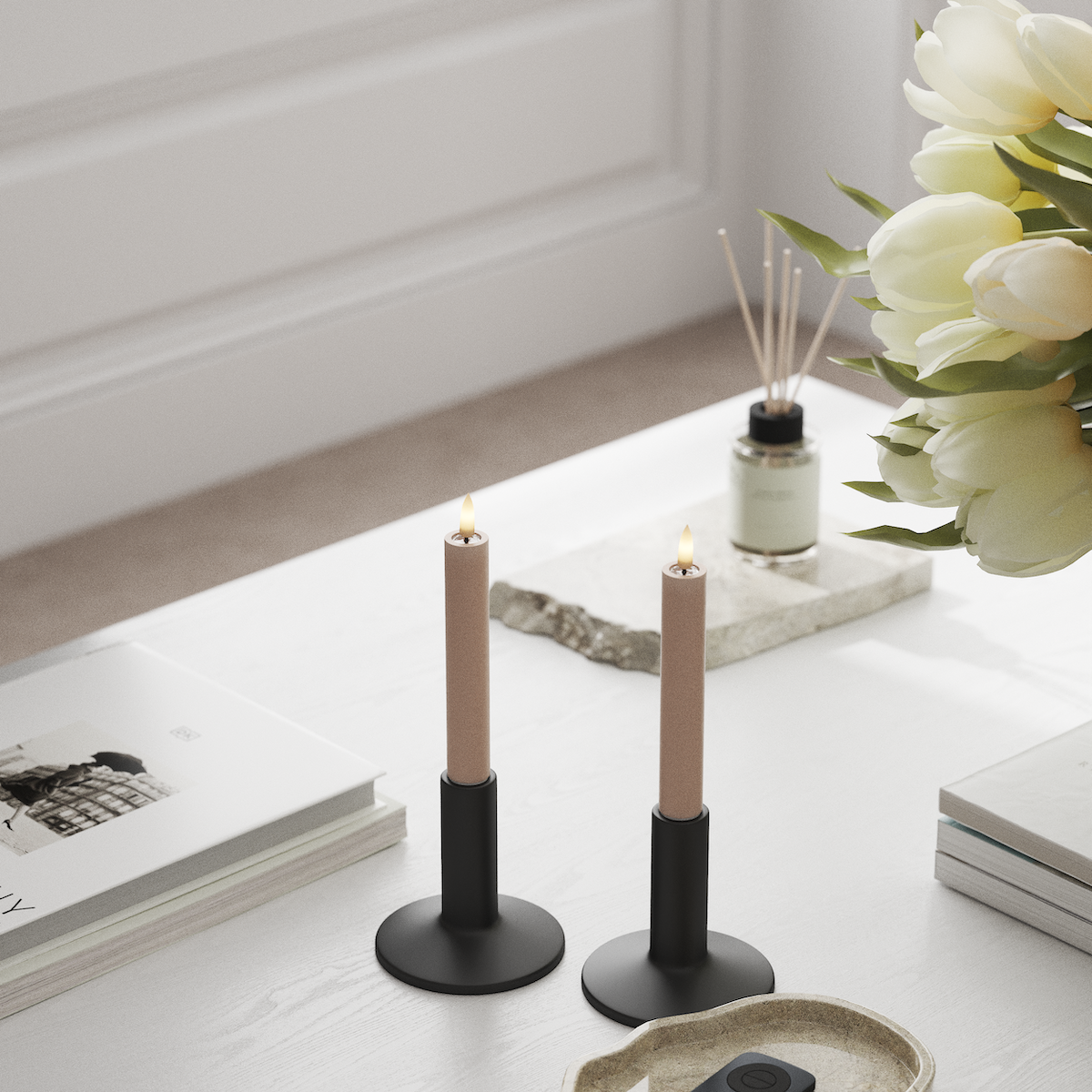 Deluxe Homeart LED φωτιστικό κορώνας 2 τμχ, Ø 2 x 15 cm Ροζ Φως κορώνας LED 1