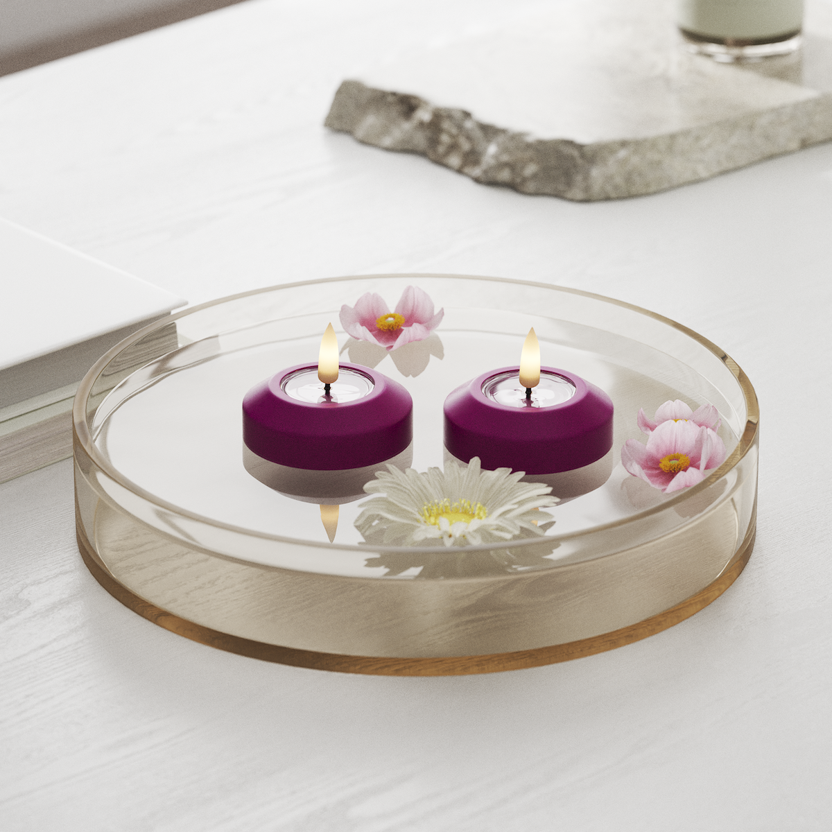 Deluxe Homeart LEDs Vela flutuante Ø 6,1 cm 2 peças Violeta LEDs Vela flutuante 1