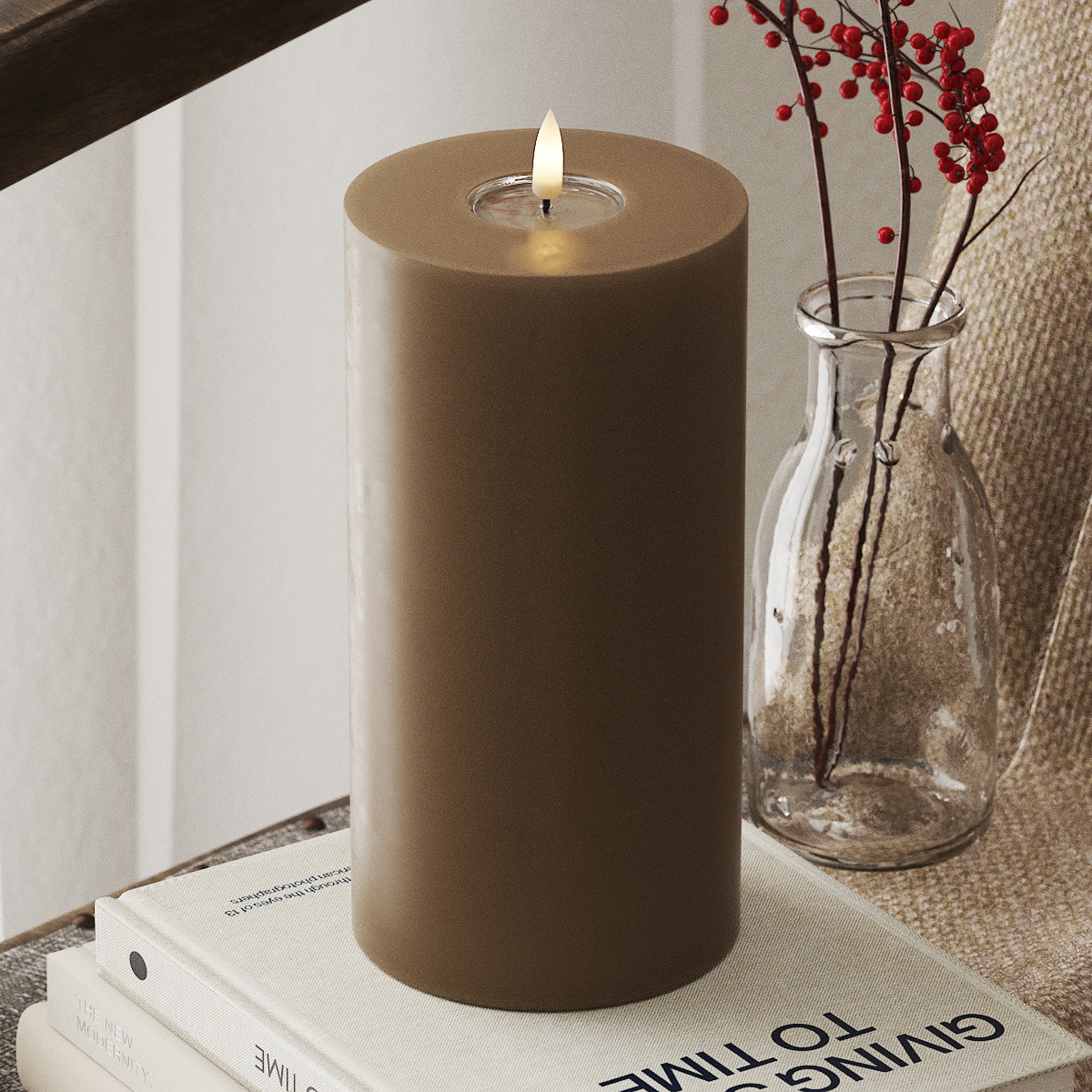 Deluxe Homeart LED блок лампа Ø 10 x 20 см Карамелено LED блокова светлина 4