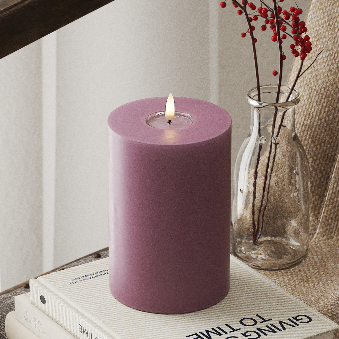 Deluxe Homeart LED блок лампа Ø 10 x 15 см Светлолилаво LED блокова светлина 4