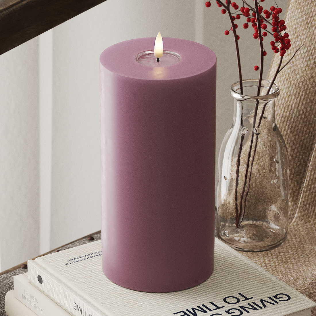 Deluxe Homeart LED блок лампа Ø 10 x 20 см Светлолилаво LED блокова светлина 4