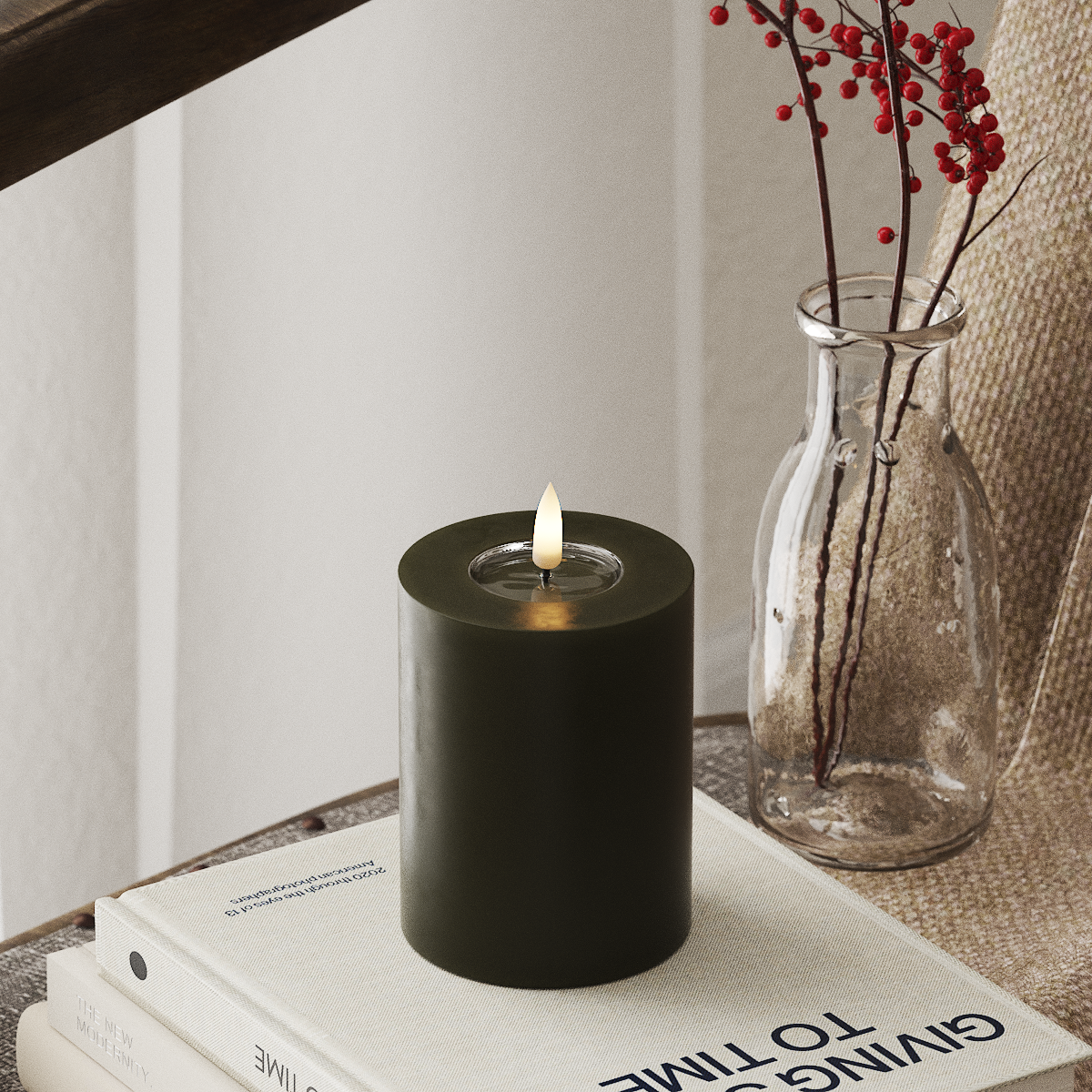 Deluxe Homeart LED блок лампа Ø 7,5 x 10 см Тъмнозелено LED блокова светлина 4