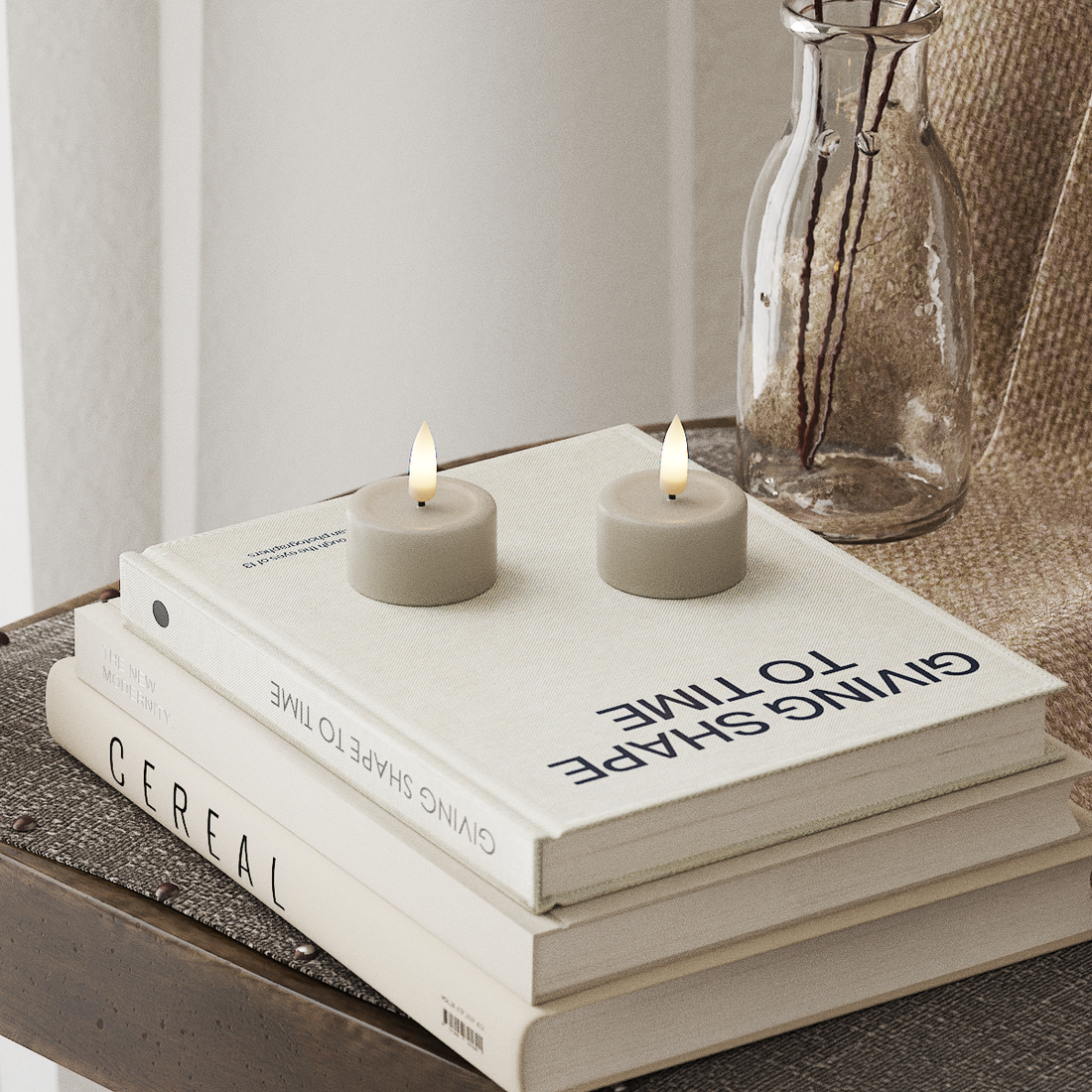 Deluxe Homeart LED Fyrfadslys 2 stk. Sand LED fyrfadslys 4