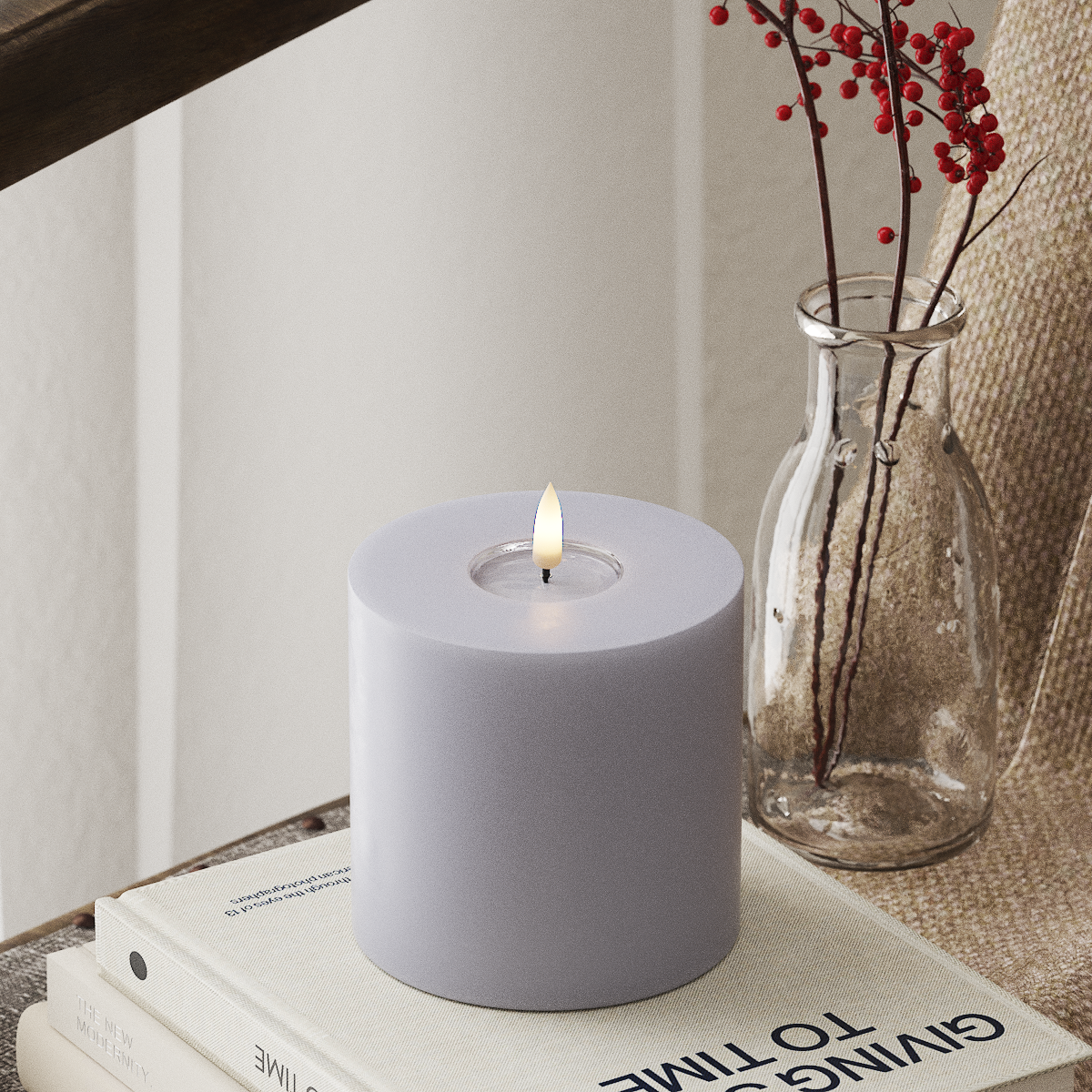 Deluxe Homeart LED блок лампа Ø 10 x 10 см Прашно синьо LED блокова светлина 4