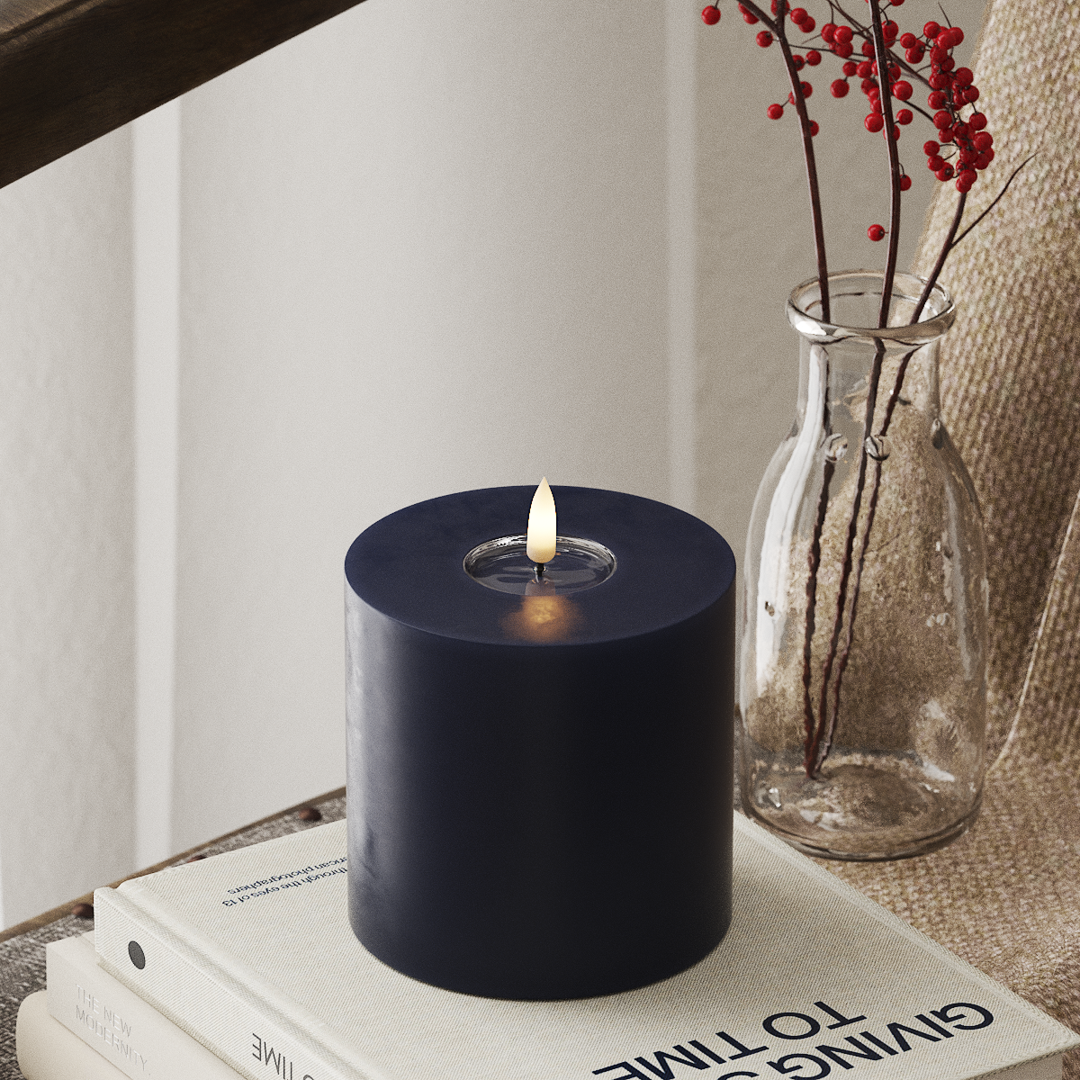 Deluxe Homeart LED блок лампа Ø 10 x 10 см Кралско синьо LED блокова светлина 4