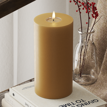 Deluxe Homeart LED блок лампа Ø 10 x 20 см Горчично LED блокова светлина 4