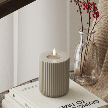 Deluxe Homeart Solid Stripe LED Блок лампа Ø 8 X 10 Cm Пясъчно LED форма 4