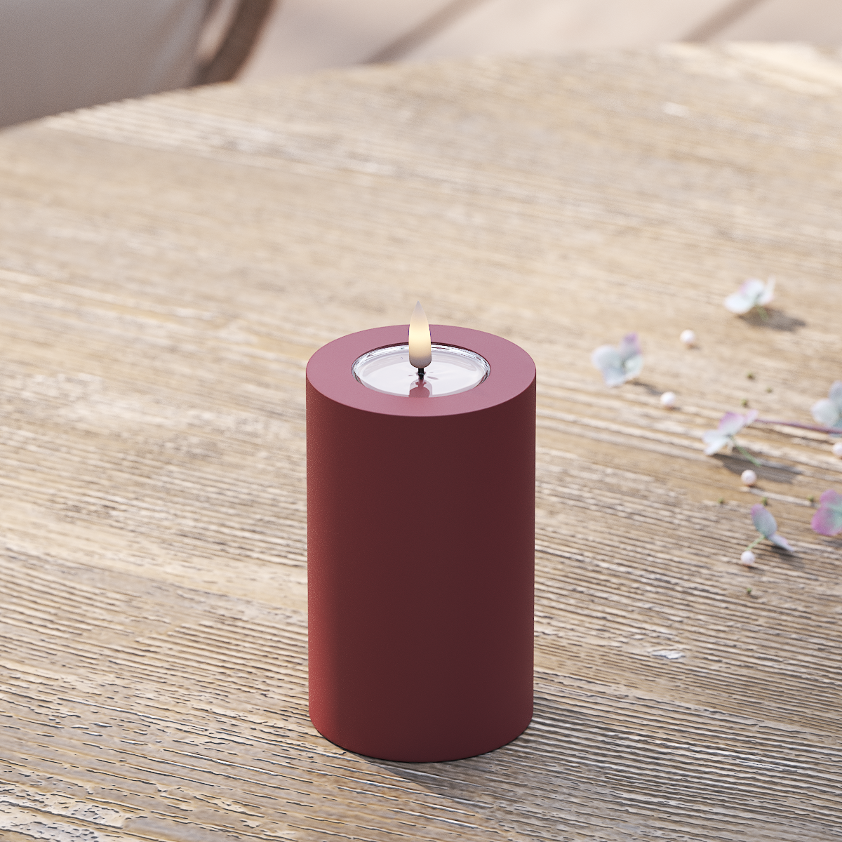 Deluxe Homeart Външно LED блоково осветление Ø 7,5 x 12,5 cm Бордо LED блок за външно осветление 2