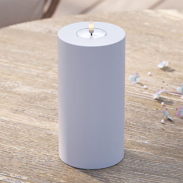 Deluxe Homeart Udendørs LED Bloklys Ø 10 x 20 cm Støvet blå LED udendørslys bloklys 2