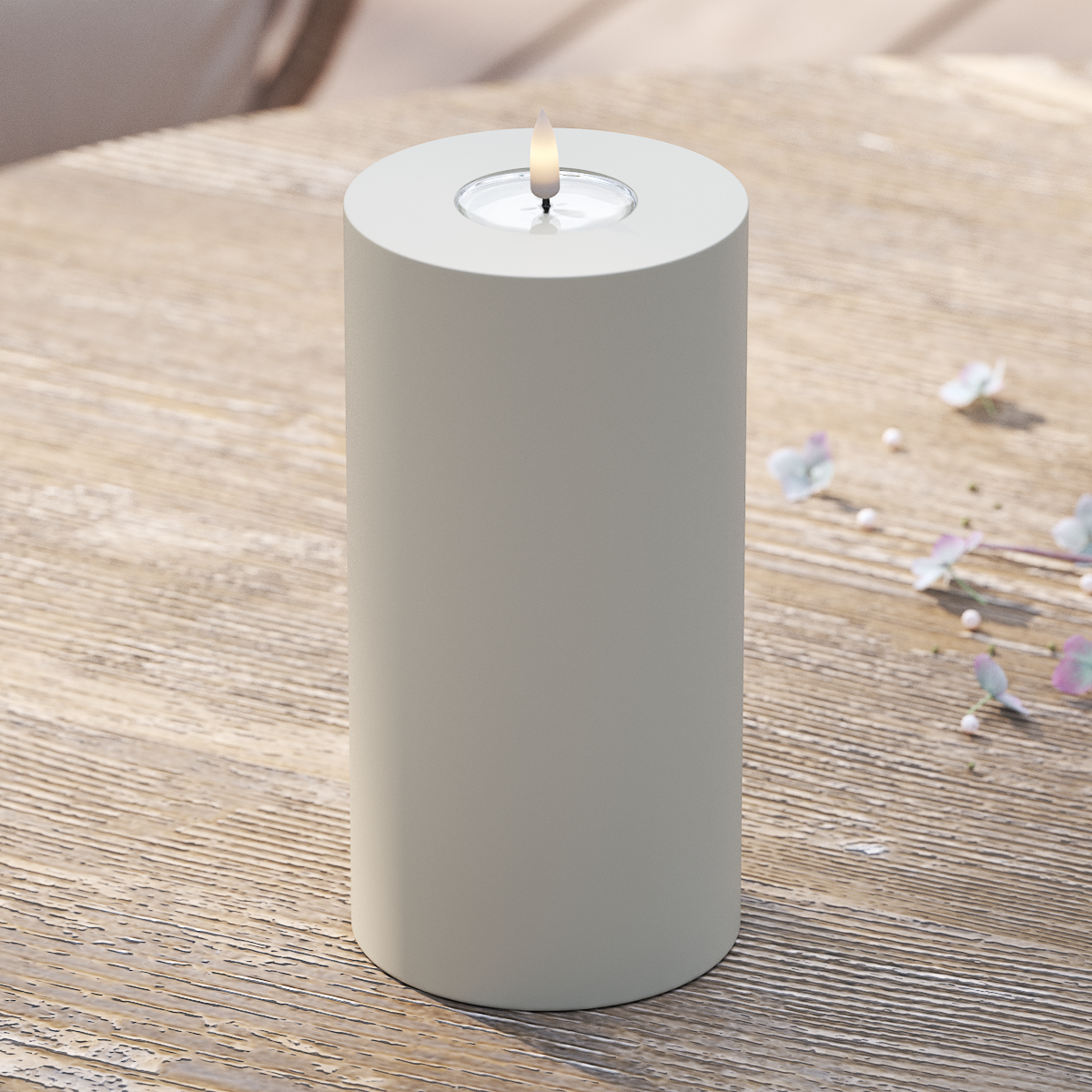 Deluxe Homeart Φωτιστικό μπλοκ LED εξωτερικού χώρου Ø 10 x 20 cm Άμμος Φως μπλοκ εξωτερικού φωτός LED 2