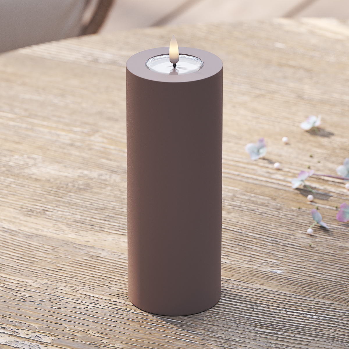 Deluxe Homeart Външно LED блоково осветление Ø 7,5 x 20 см Мока LED блок за външно осветление 2