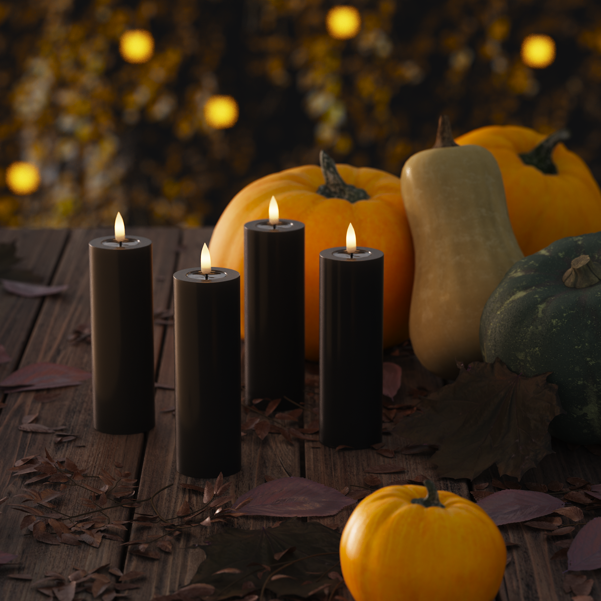 LED блокови светлини Ø 5 x 15 cm Черно - 4 бр