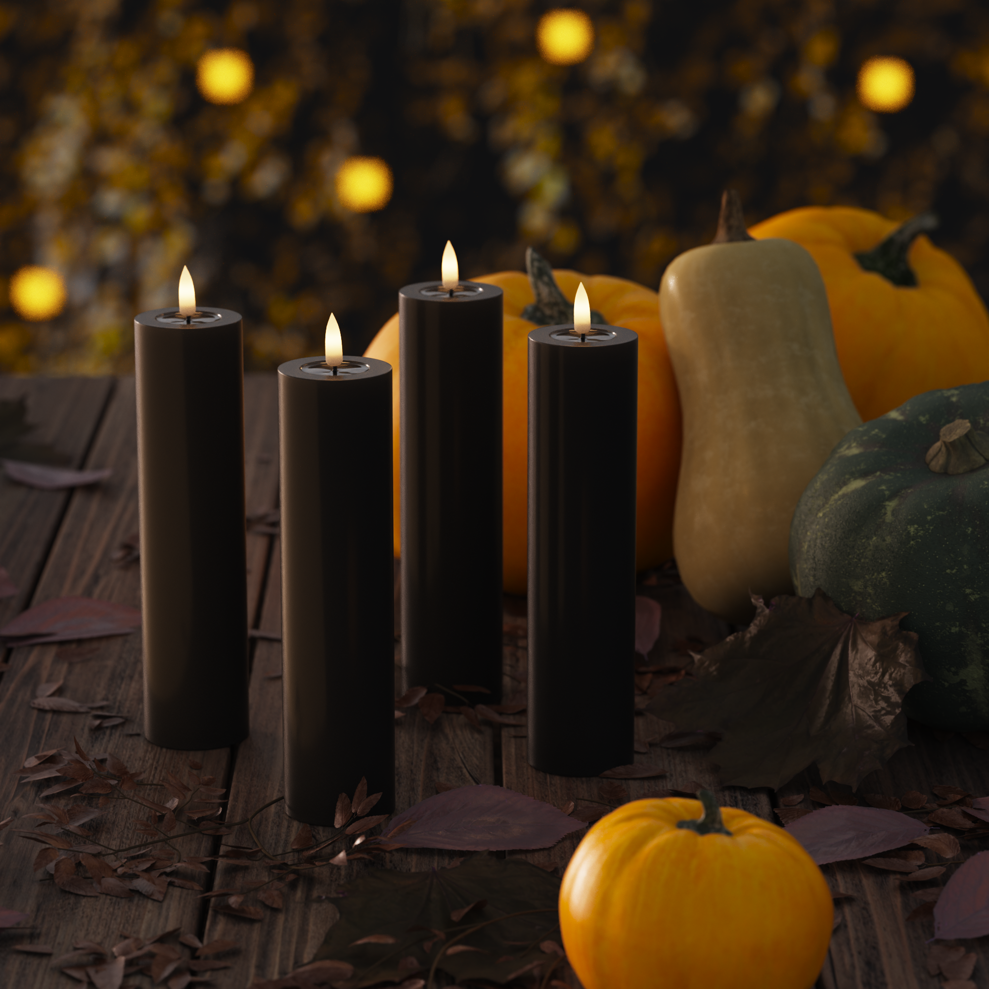 LED блокови светлини Ø 5 x 20 cm Черно - 4 бр