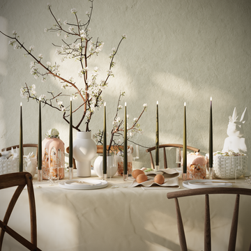 Deluxe Homeart LED Kertelys pakke - Mørkegrøn - 8 stk 38 cm kertelys pakke 1