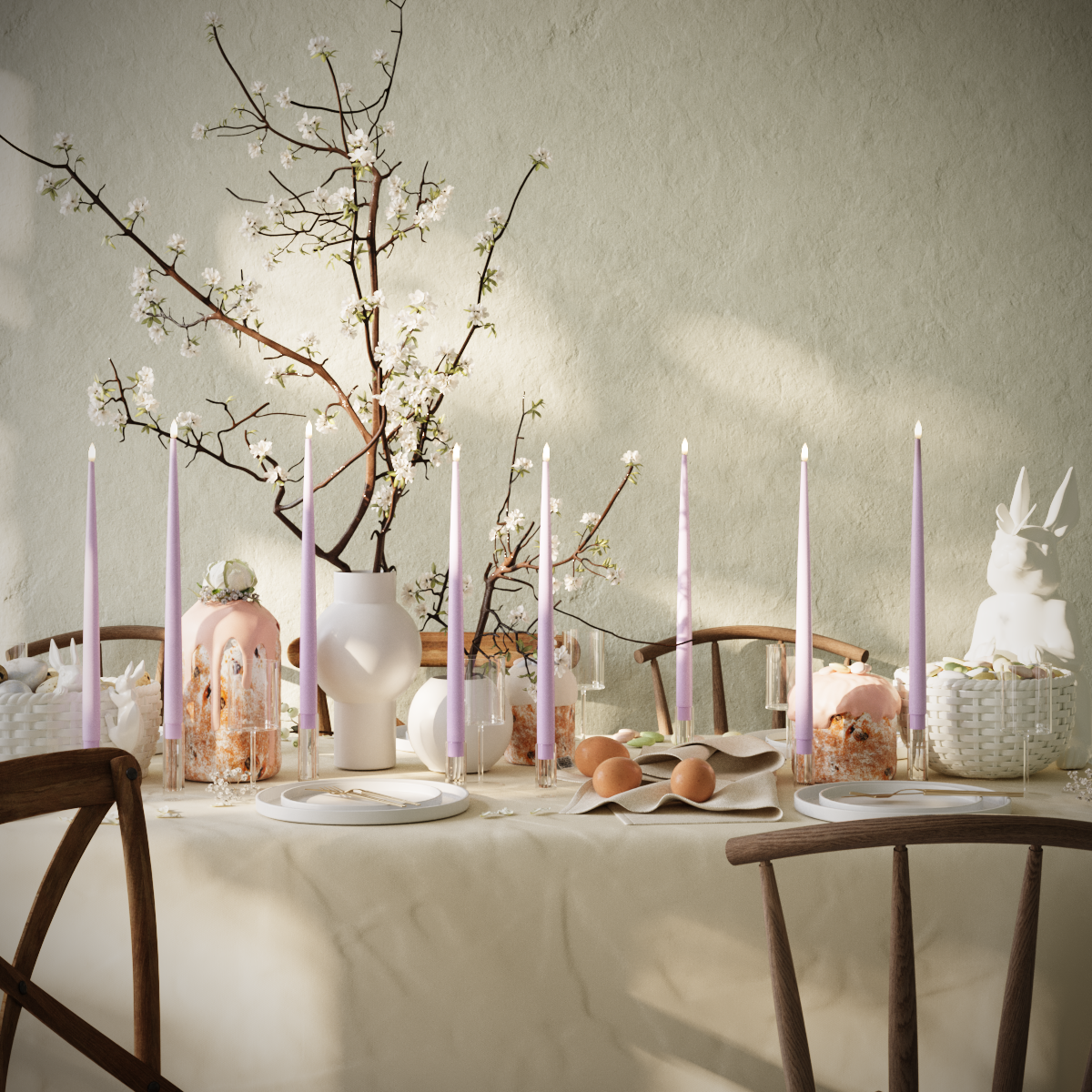 Deluxe Homeart Пакет LED свещи - Лавандулово - 8 бр свещи 38см пакет 1