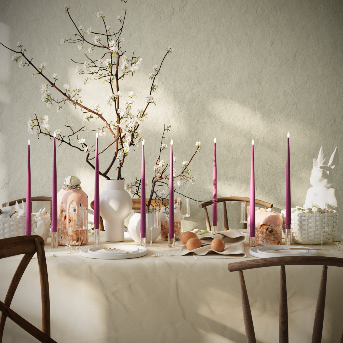 Deluxe Homeart Пакет LED свещи - Виолетово - 8 бр свещи 38см пакет 1