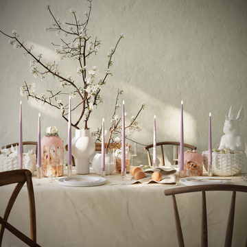 Deluxe Homeart LED Stearinlys pakke - Lavendel - 4 stk 38 cm | 4 stk 28 cm pakke 1