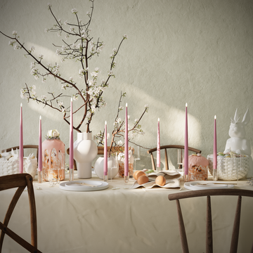 Deluxe Homeart LED Stearinlys pakke - Magenta - 4 stk 38 cm | 4 stk 28 cm pakke 1