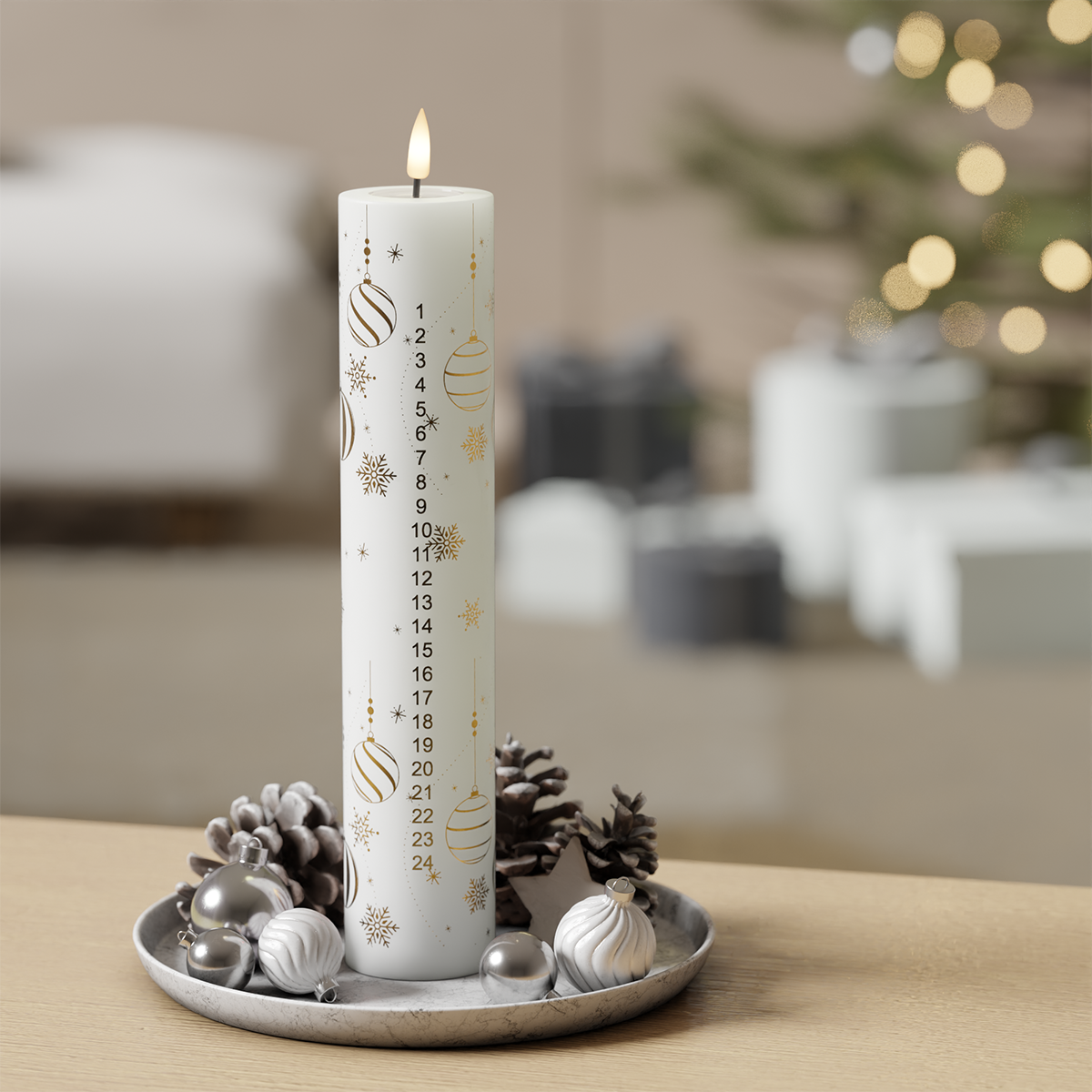 Deluxe Homeart LED календарна лампа - Gold Christmas 1