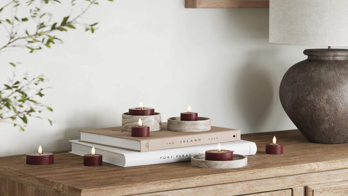 LED Fyrlys med naturtro LED flamme