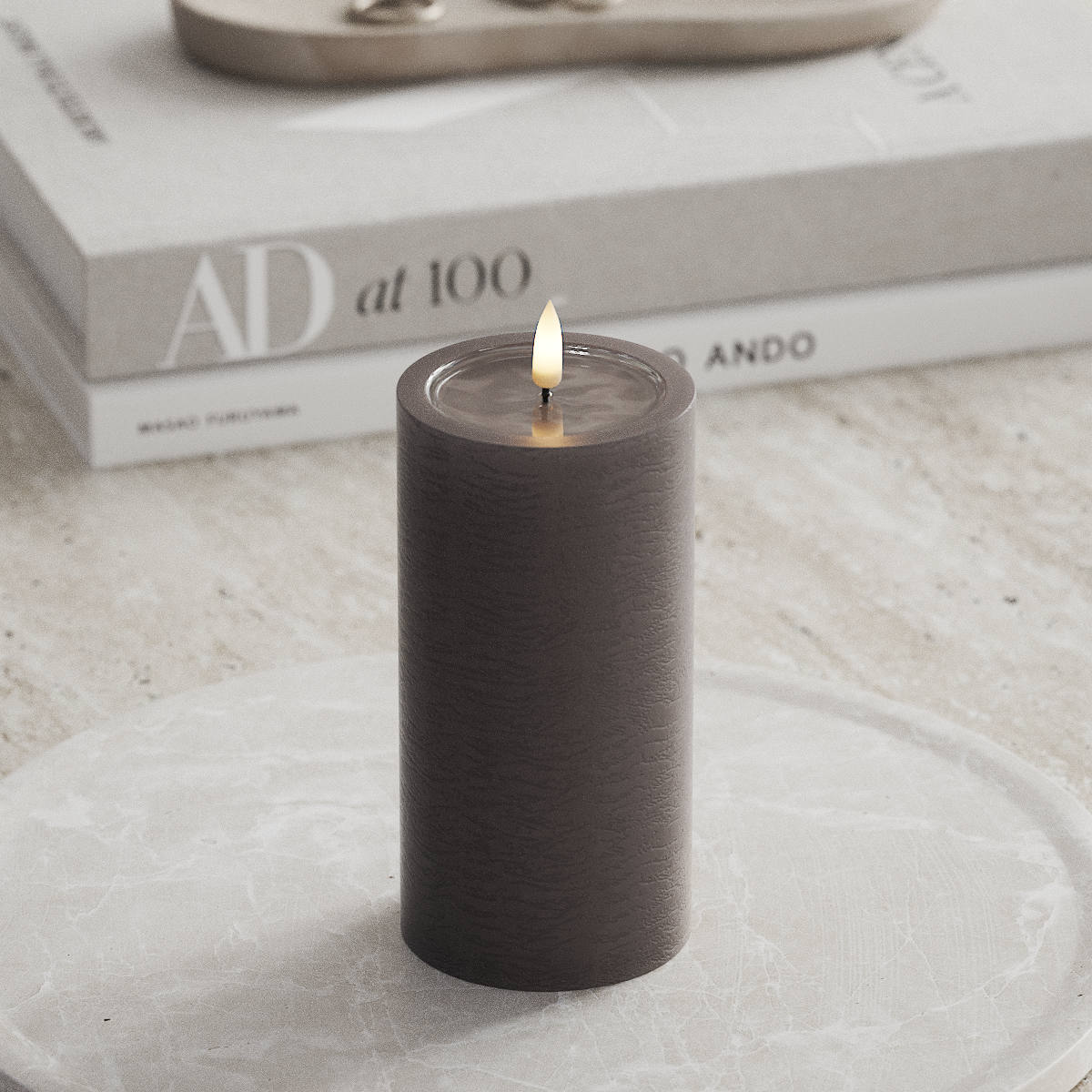 Deluxe Homeart Unique Φωτιστικό μπλοκ LED D 7,5 x 15 cm Μόκα unique φως μπλοκ 1