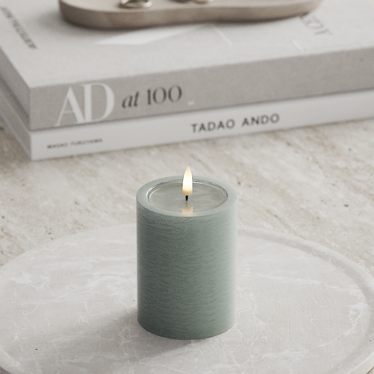 Deluxe Homeart Unique Φωτιστικό μπλοκ LED D 7,5 x 10 cm Φασκόμηλο πράσινο unique φως μπλοκ 1