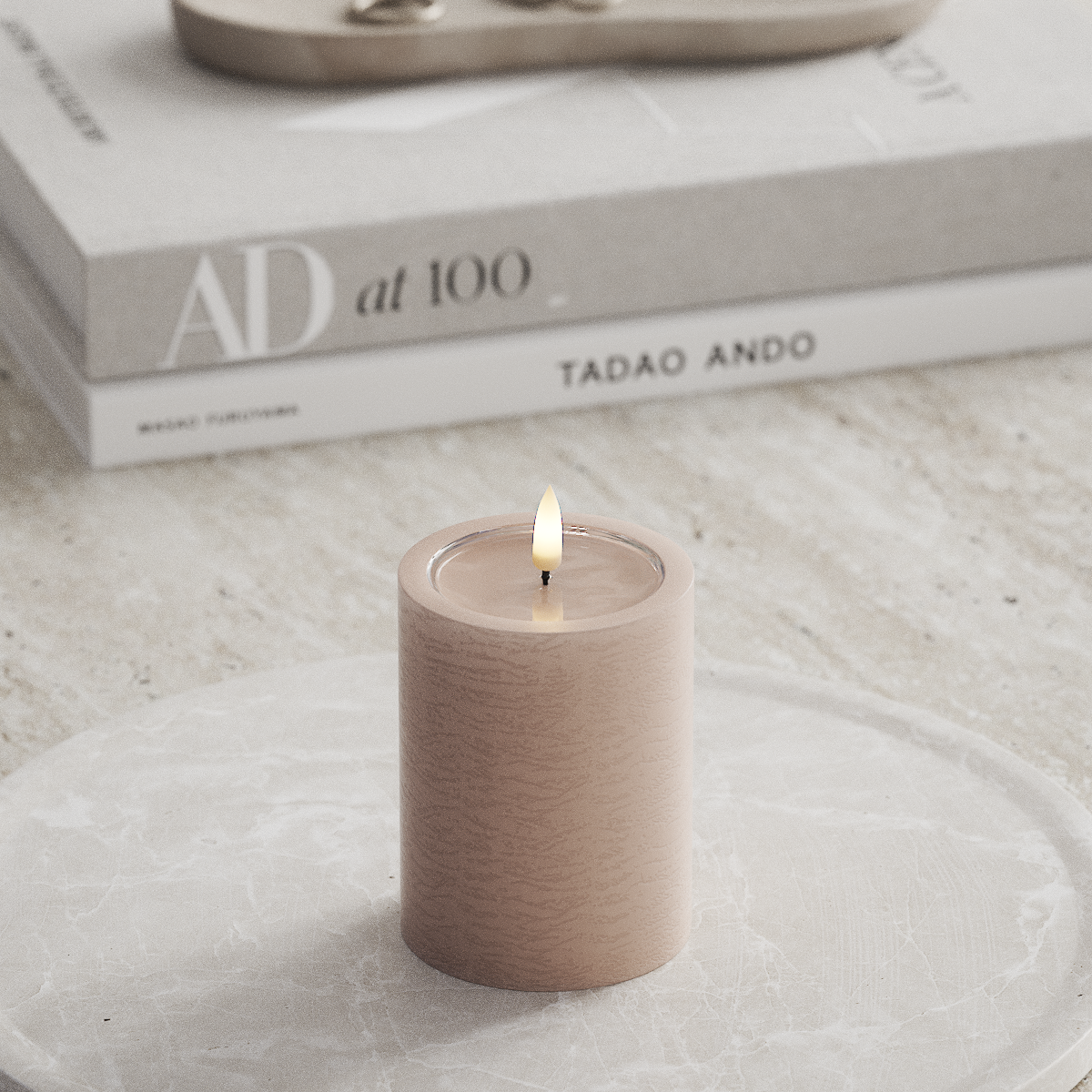 Deluxe Homeart Unique LED Bloklys D 7,5 x 10 cm Rose unique bloklys 1