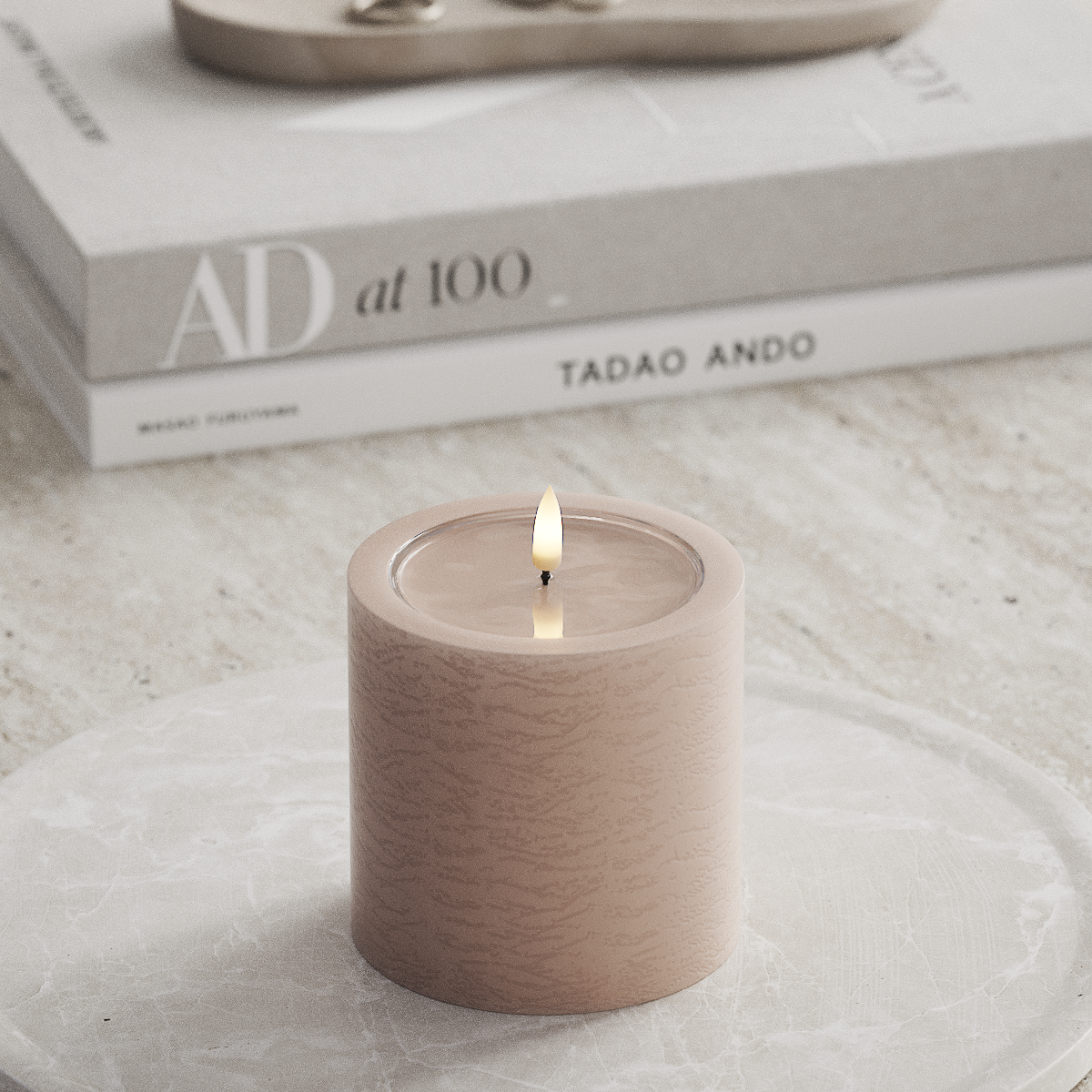 Deluxe Homeart Unique LED Blockljus D 10 x 10 cm Rose unique Blockljus 1