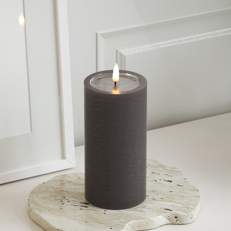 Unique Candles Unique Φωτιστικό μπλοκ LED D 7,5 x 15 cm Μόκα