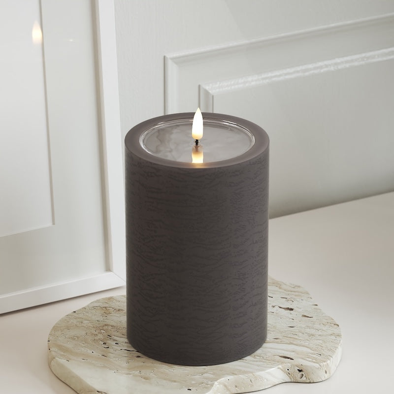 Unique Candles Unique LED blokové světlo D 10 x 15 cm Mokka