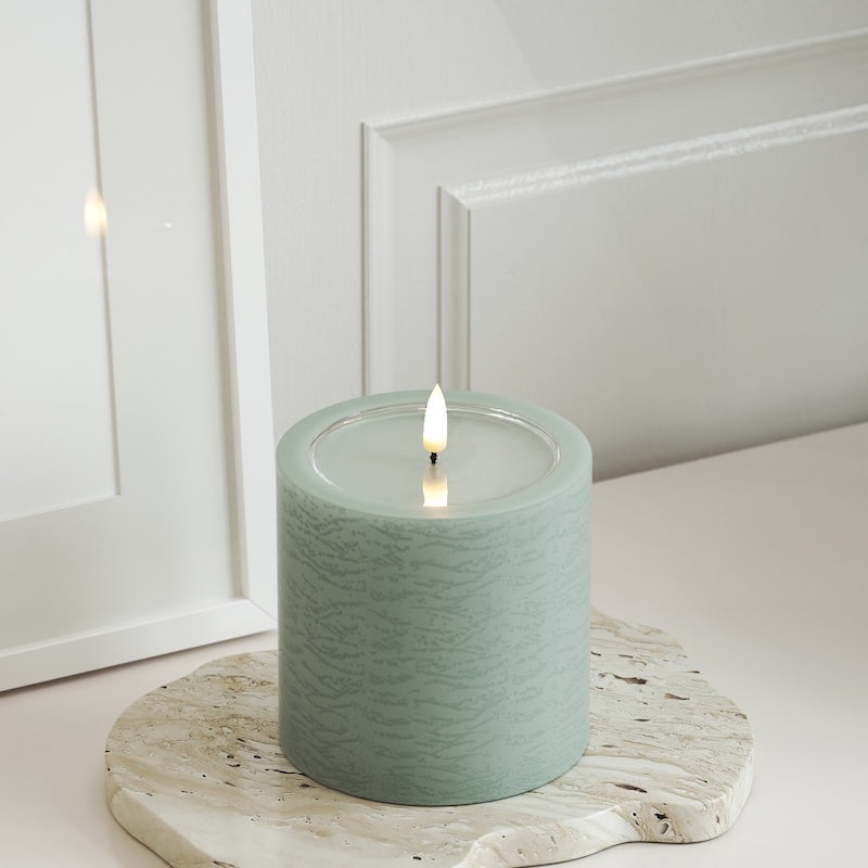 Unique Candles Unique LED Blockljus D 10 x 10 cm Salviagrön