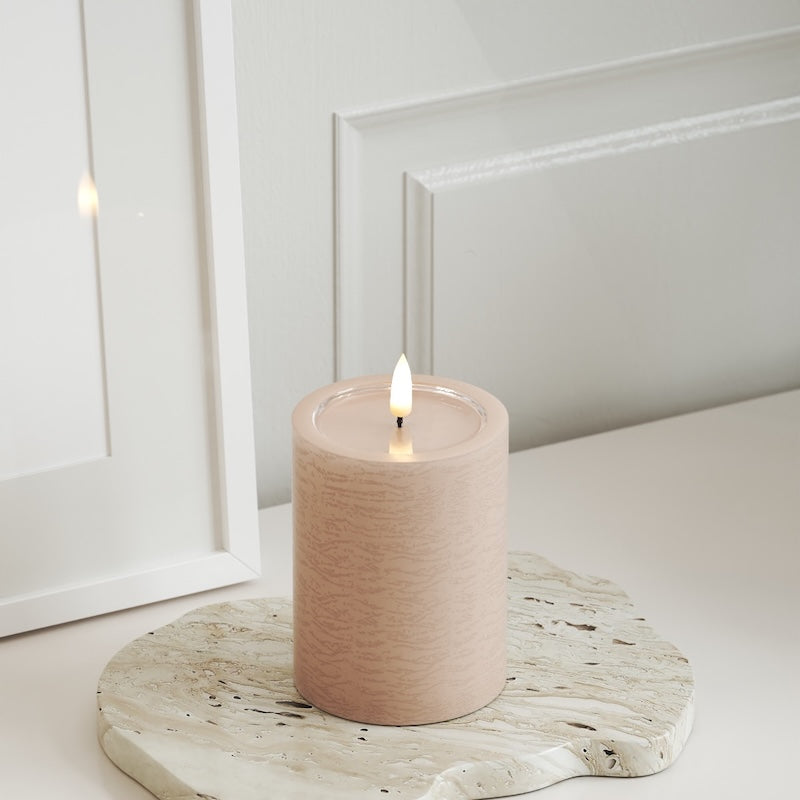 Unique Candles Unique LED Bloklys D 7,5 x 10 cm Rose